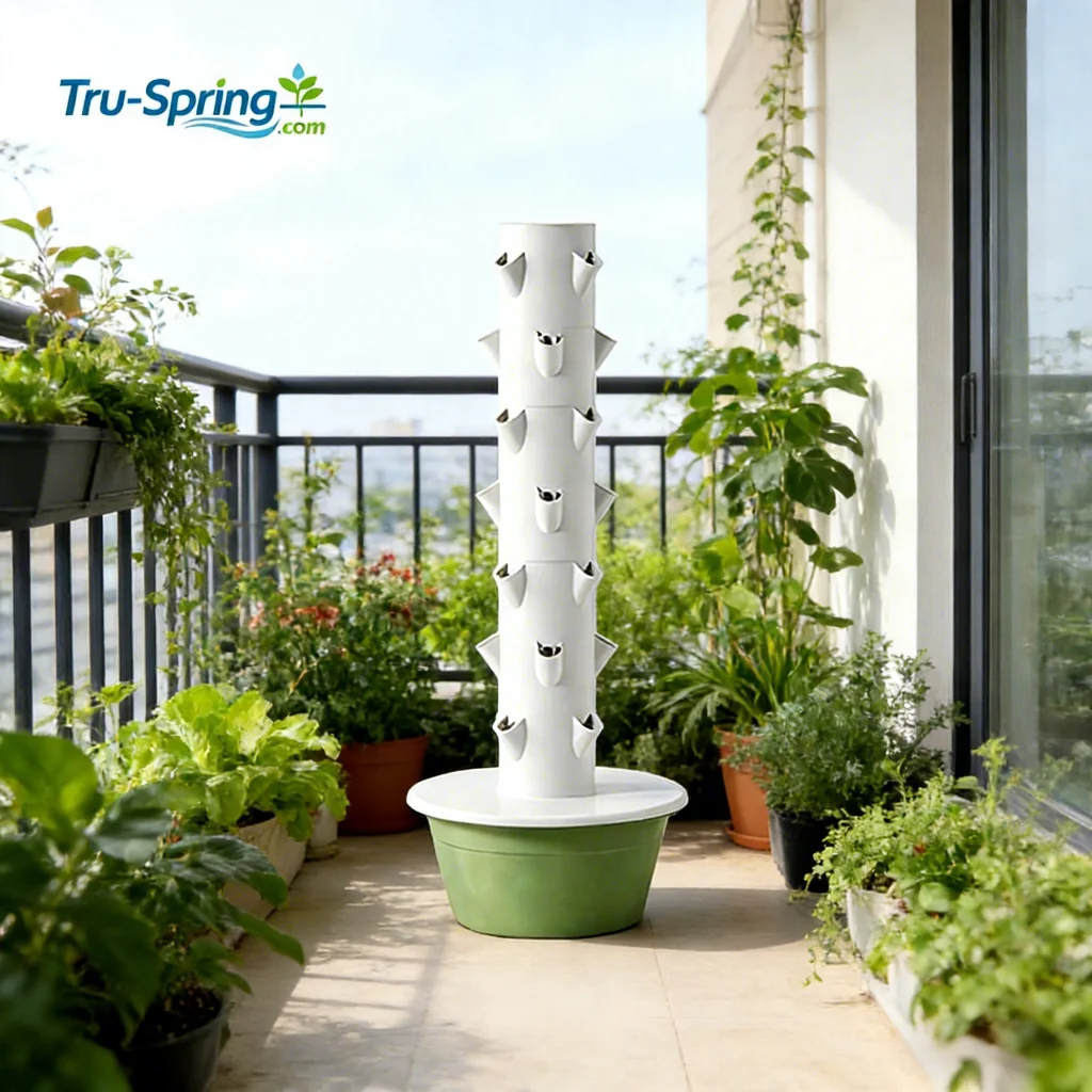 Hydroponic Tower Planter - ระบบปลูกผักไฮโดรโปนิกส์แบบตั้งแนวตั้ง 7 ชั้น เป็นมิตรกับสิ่งแวดล้อม สำหรับระเบียงกลางแจ้ง ประหยัดพื้นที่