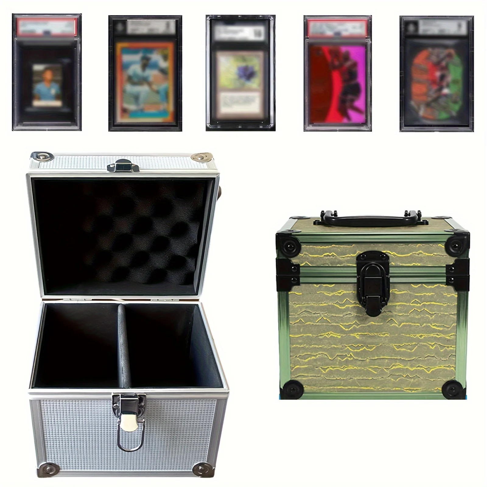 Graded Cards Storage Box Organizer Bin for PSA BGS FGS SGC Trading Cards Slab Brick Case for MTG PKM PTCG Sports Card Holder