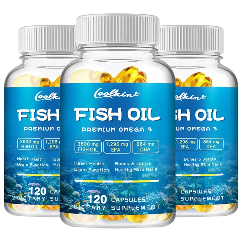 

Omega-3 Fish Oil Supplement - with EPA & DHA - Supports Heart and Brain Health Omega 3 Fatty Acids 120 Capsules