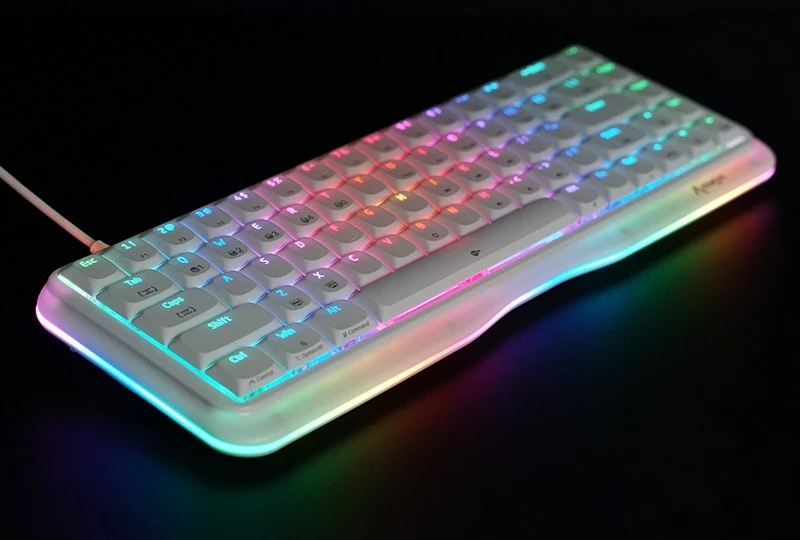 KEMOVE K68se Mechanical Keyboard White RBG Rainbow Backlight 68 Keys Ultra Thin Red Switch Office Wired Keyboard