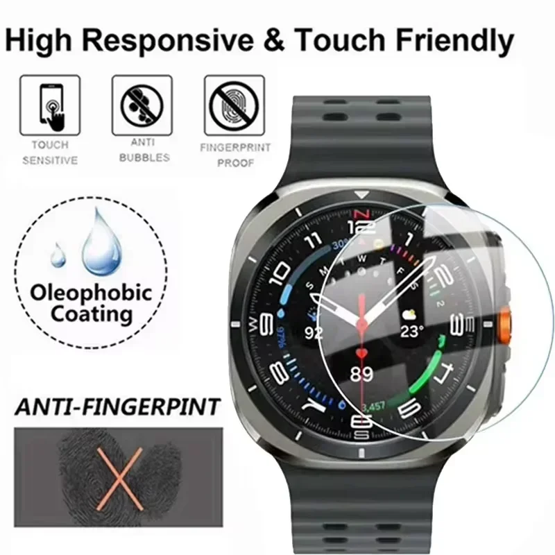 Protective Screen Film For Samsung Galaxy Watch 8/7/6/5/4 40/44mm Ultra 47mm Tempered Glass Film Quick Pasting Watch 6/4 Classic