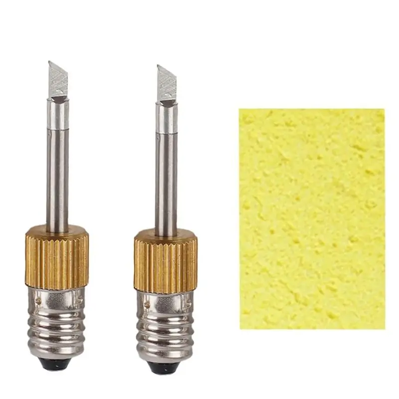 Y50A-2 Pcs Soldering Iron Tip With Sponge E10 Interface Welding Tips USB Soldering Tip Soldering Tools Set