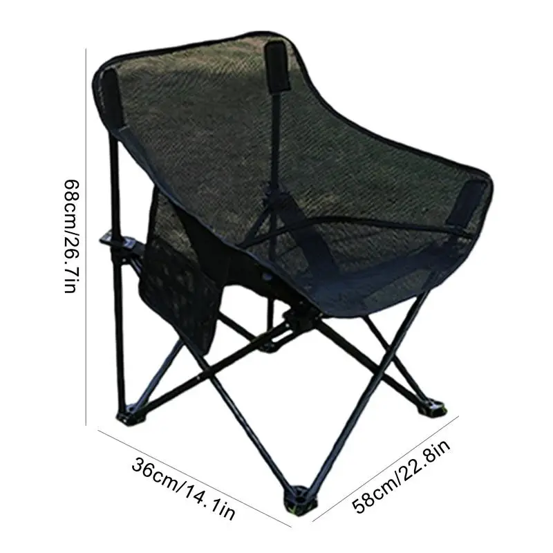 Portable Camping Chair Folding Chairs Outdoor With Side Pockets Mesh Lightweight Comfortable Chairs Outside Folding Chair Tent