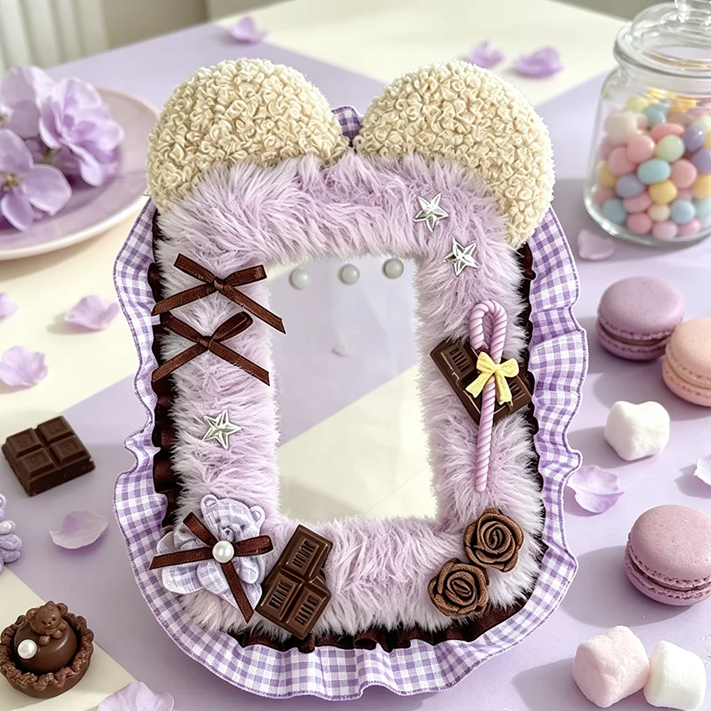 Plush Bear Chocolate Series Goods Pin Card Case Ita Bag KPOP Polaroid Anime Photo Cover Cute Lolita Fan DIY Decor