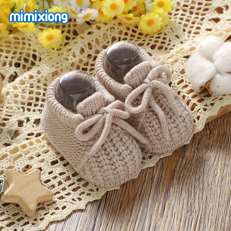 أحذية مشي صلبة للأطفال حديثي الولادة بنعل ناعم للأولاد والبنات مشاية أولى مضادة للانزلاق للأطفال الرضع في الأماكن المغلقة والخارجية منسوجة يدويًا #4