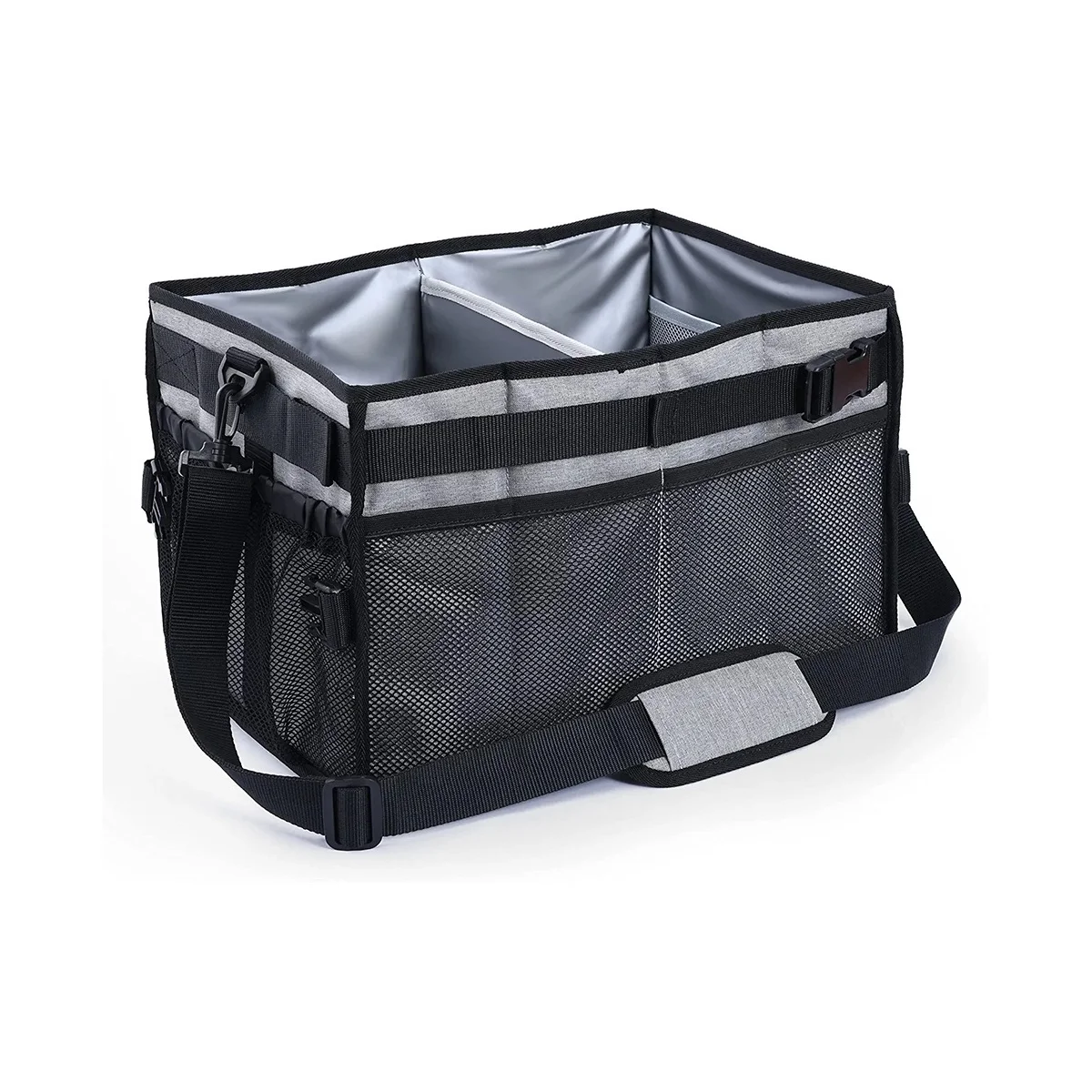 

Large Grill and Picnic Caddy with Paper Towel Holder, BBQ Organizer for Utensil, Plate, Condiment, Collapsible