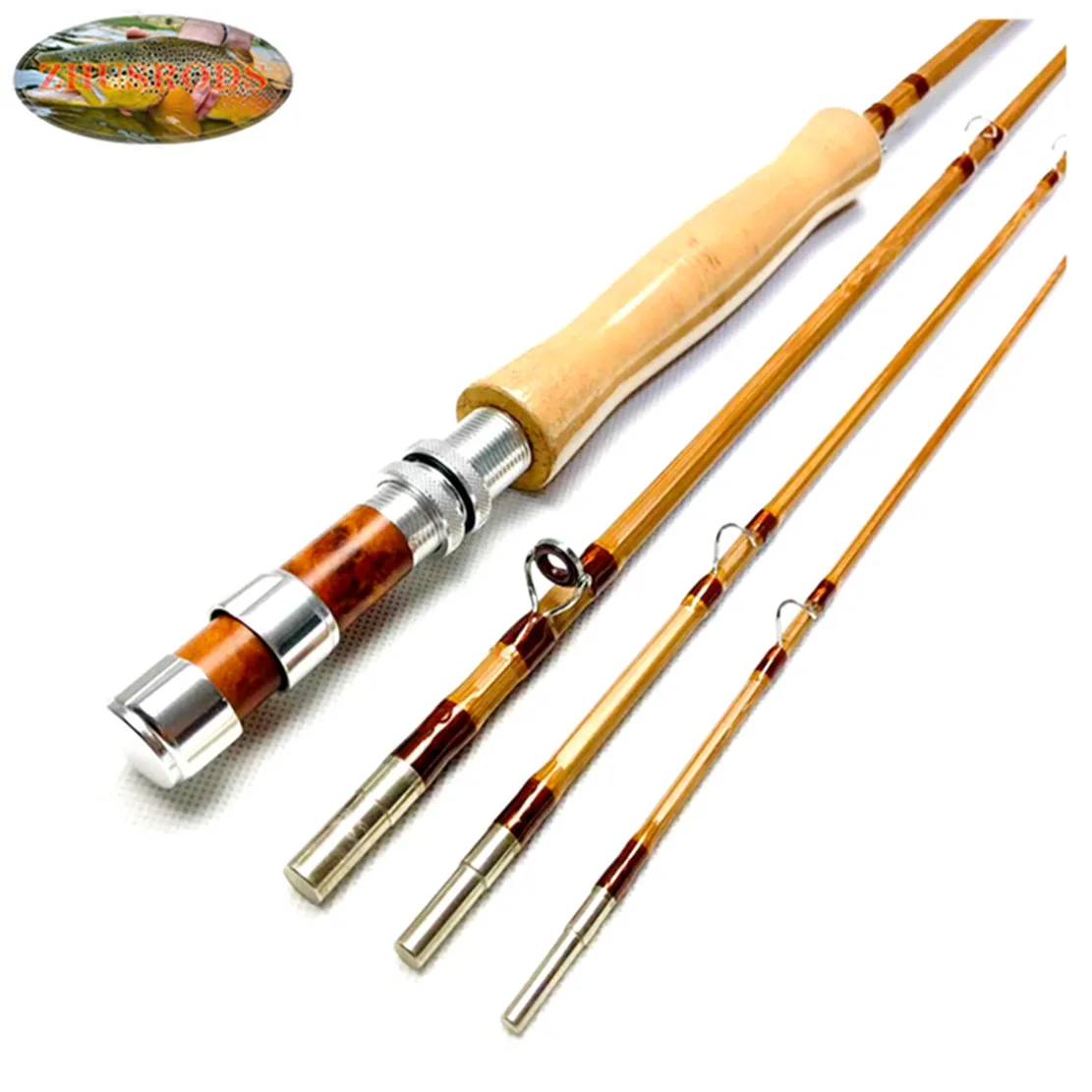 

ZHUSRODS Classical Bamboo Fly Rods (7'6"- 8'6") 3 piece ~ 2 tip / Vintage Environmental Handicraft Fly Fishing Rods