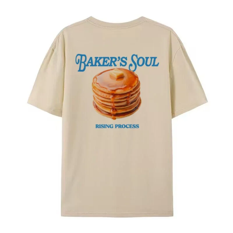 Pancake Printed Streetwear T-Shirts Oversized Egirl Grunge Y2k Aesthetic Tops Cute Retro Foodie Tee Shirt Women Fashion Clothing