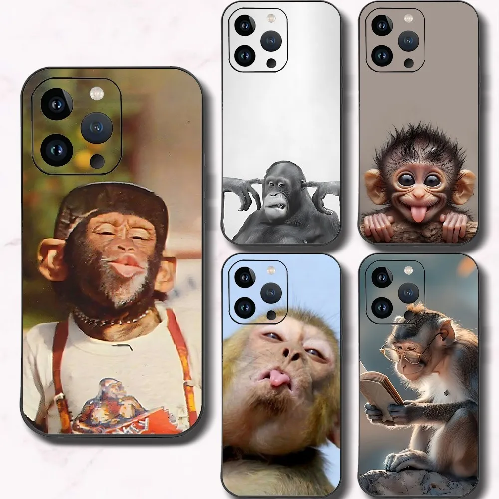 Monkey Sipping Caprisun Meme Phone Case For Iphone 15 11 13 14 15 16 Pro Max 7 8 Plus X Xr Xs Max Se2020 12mini Cover Case