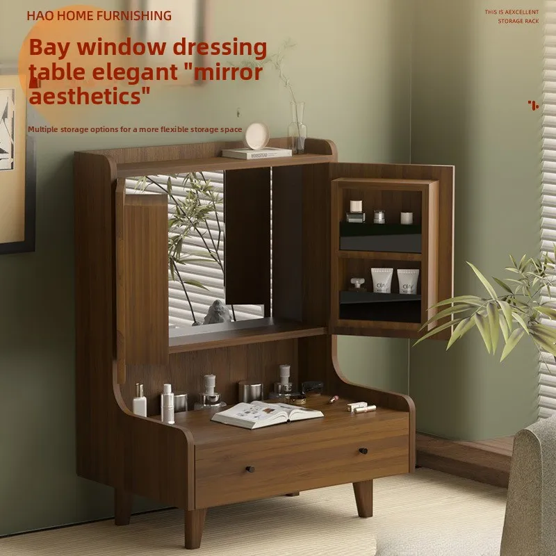 makeup table Balcony special dressing table, bay window small table tatami sitting on the floor dressing table storage cabinet