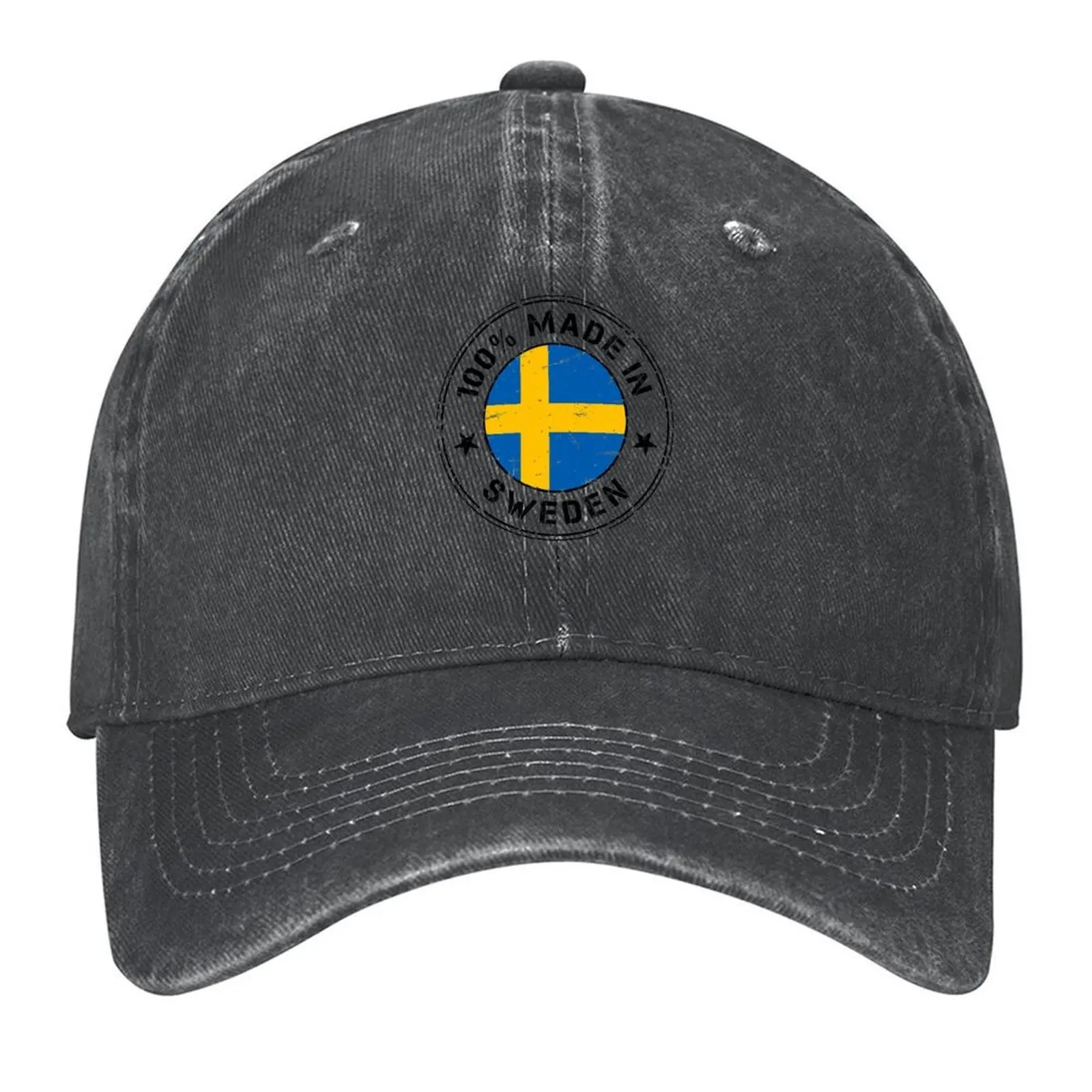 

Sweden Swedish flag flag stamp Baseball Cap New In Hat Big Size Hat Unique hats Sun Cap Men Golf Wear Women's