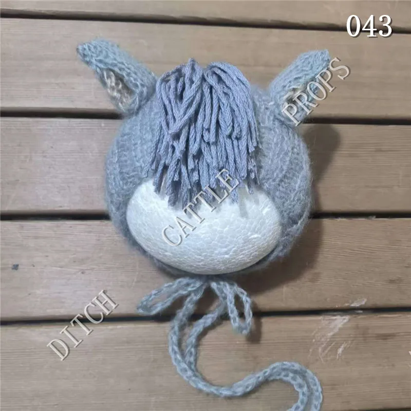 

Newborn Photography Props Mohair Horse Styling Hat Studio Clothing