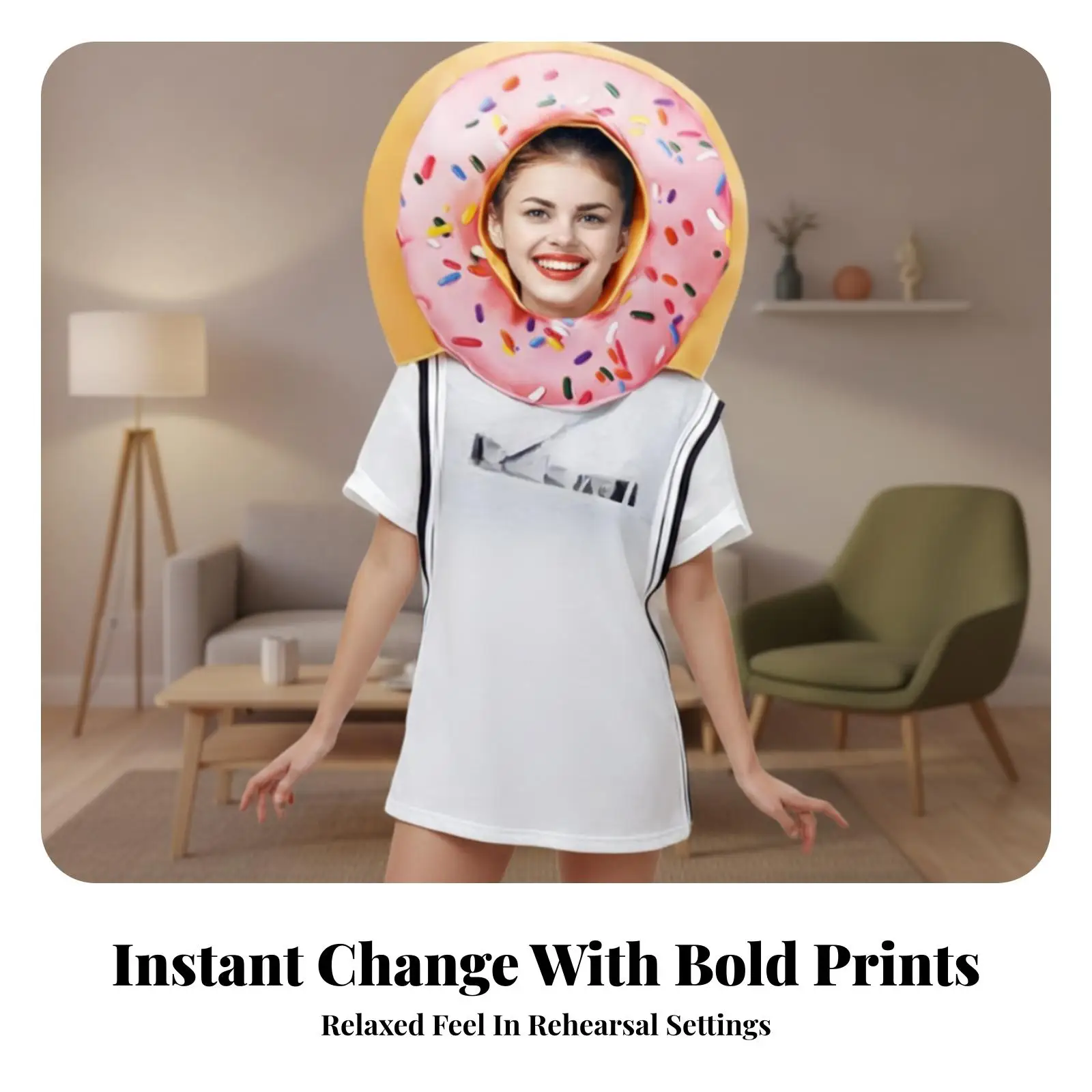 Costume amusant d'Halloween pour adulte, imprimé, pour spectacle sur scène, tenue unisexe en polyester et éponge, déguisement de fête cosplay pour femmes et hommes