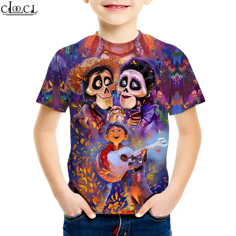 

4 To 13 Years New Kids T-shirt Cartoon Movie Pixar CoCo Anime 3D Print T Shirt Boy Girl Fashion Baby Tops Drop Shipping