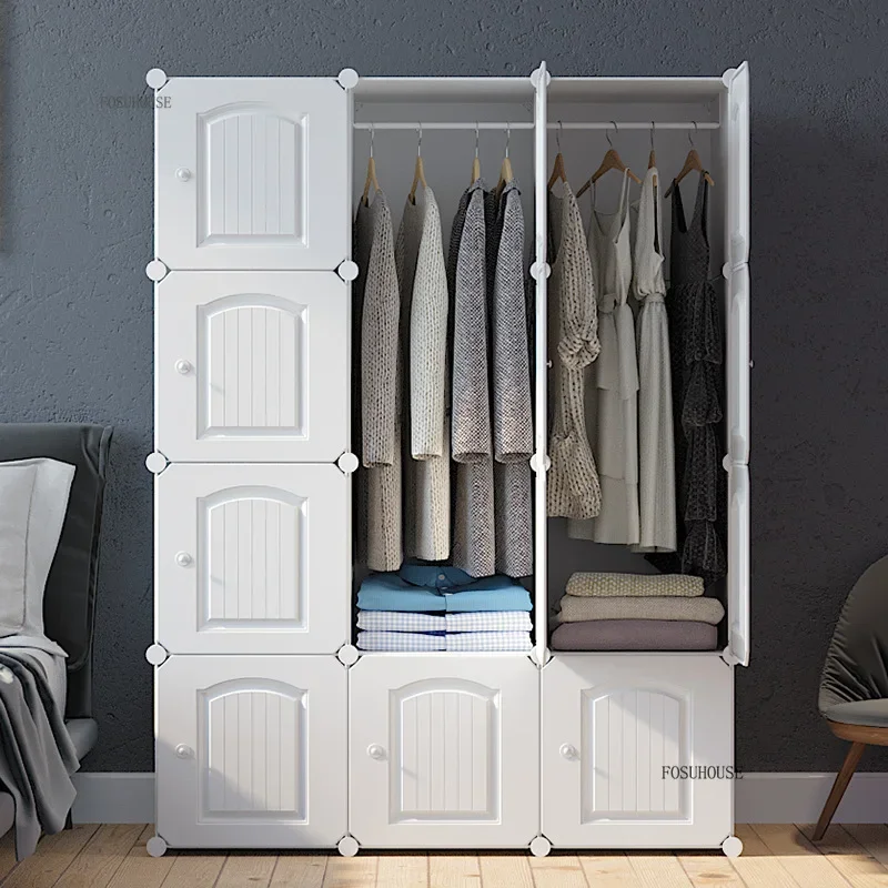 Nordic Simple Wardrobes for Dressing Rooms Assembly Clothes Closet Modern Economical Storage Clothes Wardrobe Bedroom Furniture