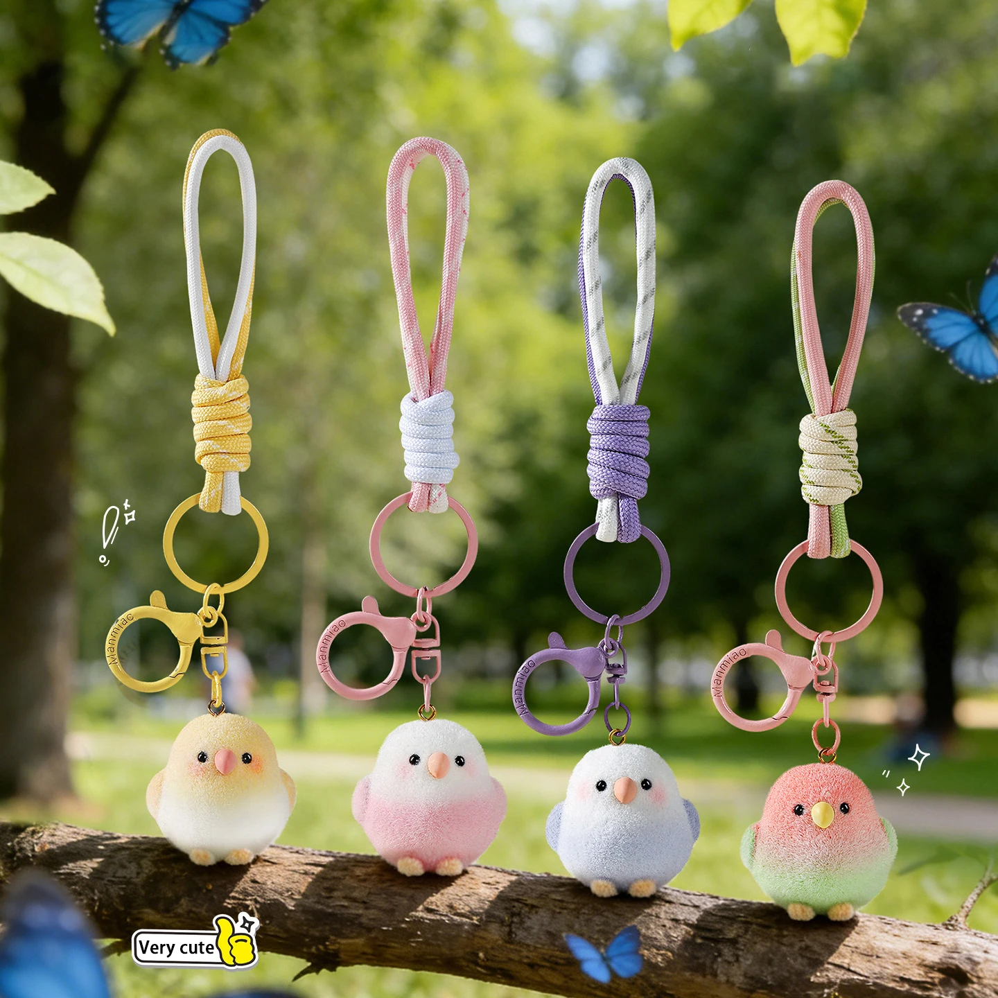 

Брелок-птичка с градуированным покрытием, милый плюшевый кулон, вязаный шнурок, украшение для сумки, подарок на день рождения