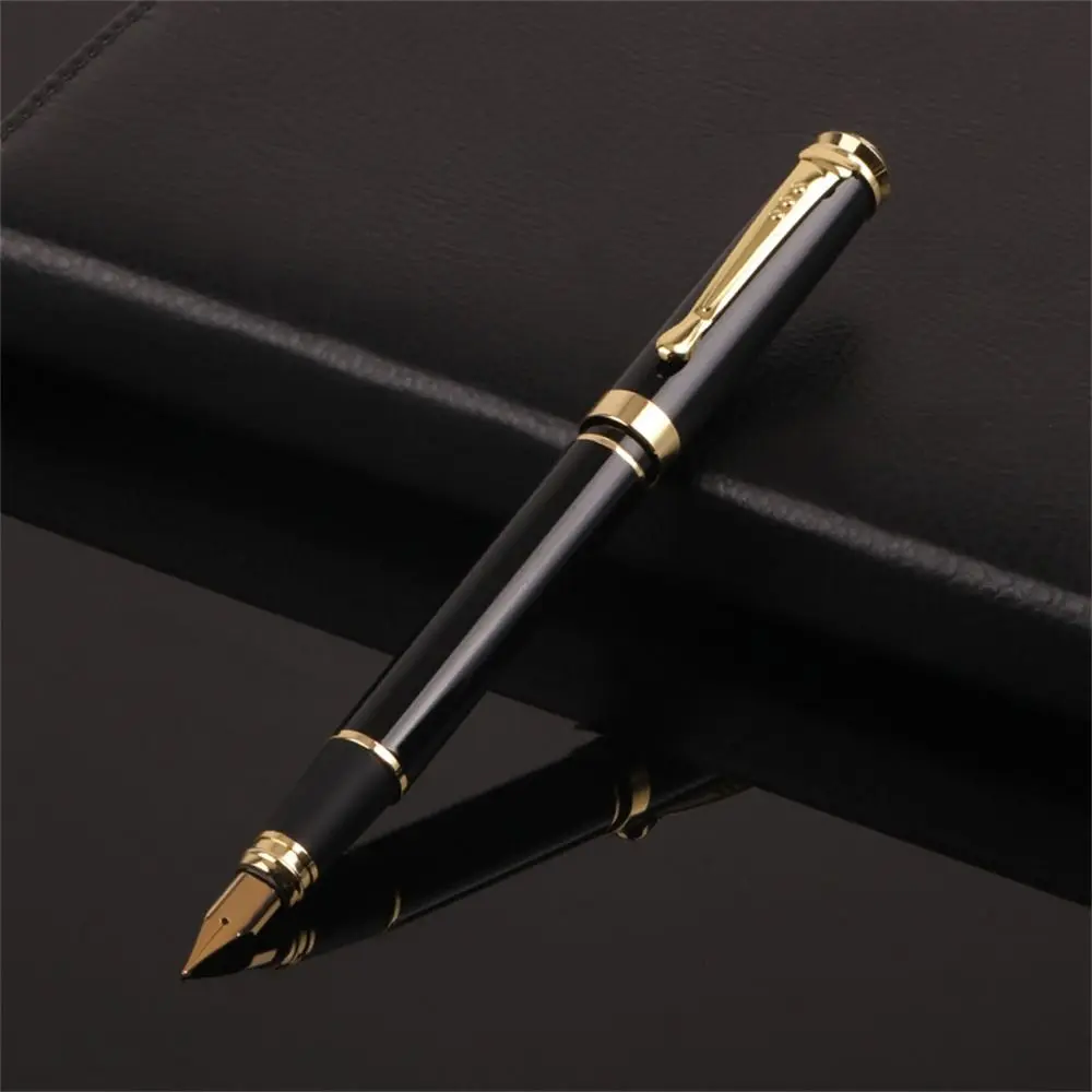 Classic Calligraphy Fountain Pen Smooth Writing Golden Trim Business Fountain Pen 0.38mm Drawing Writing Ink Pen Writing Office