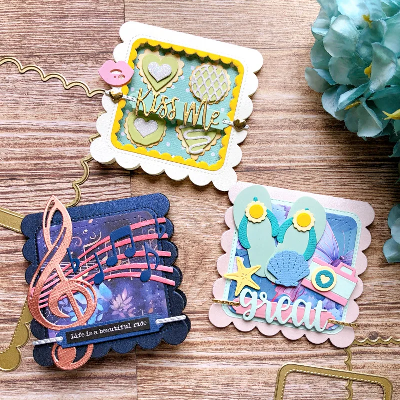 Summer Beach Vacation Flip‑flop Shell Starfish Metal Cutting Dies for DIY Scrapbooking Card Making Paper Craft Embossing Stencil