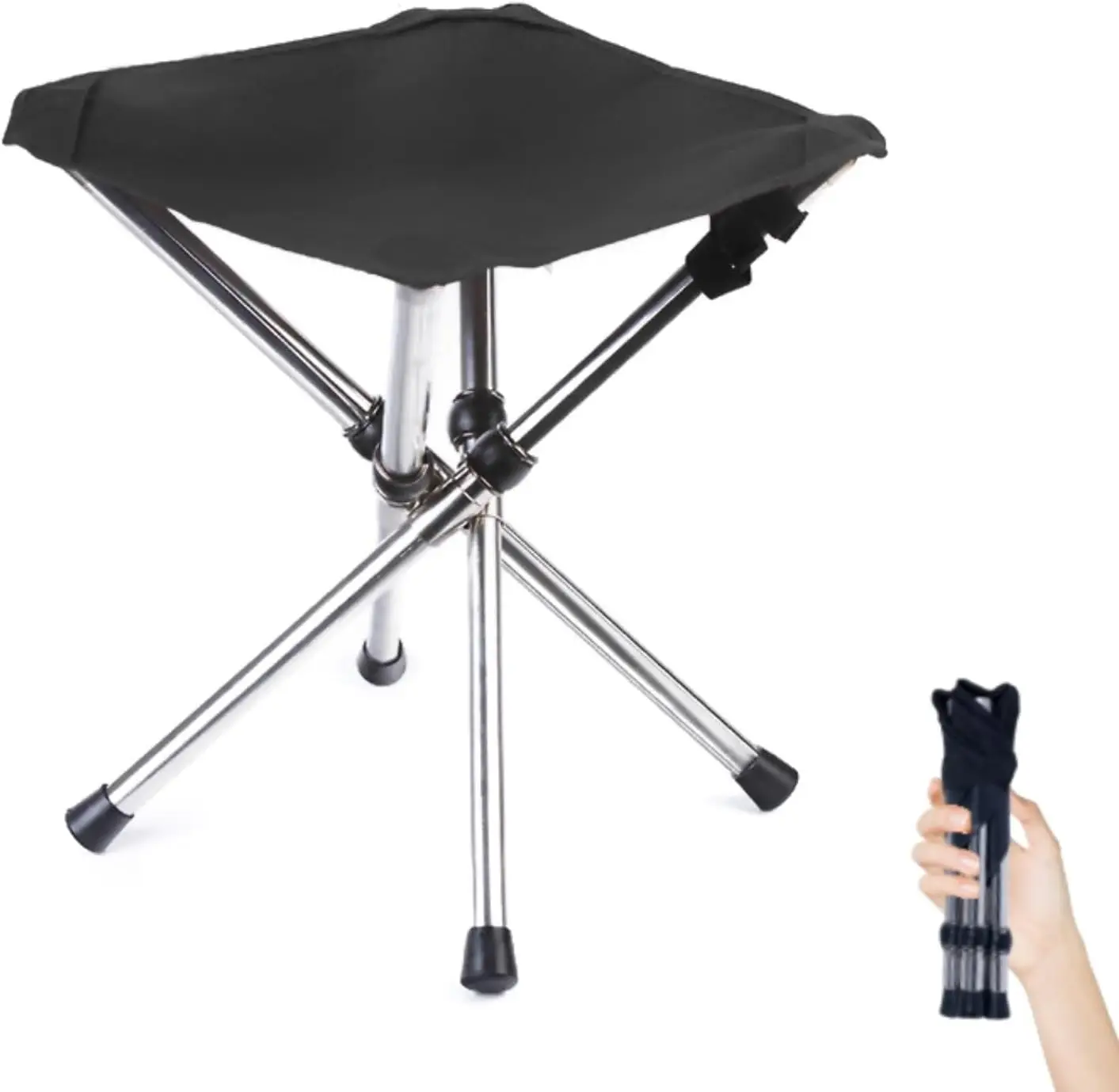 

Ultra-Lightweight Stainless Steel Folding Camping Stool, Compact Portable Backpacking Stool with Carry Bag, Supports 240 lbs