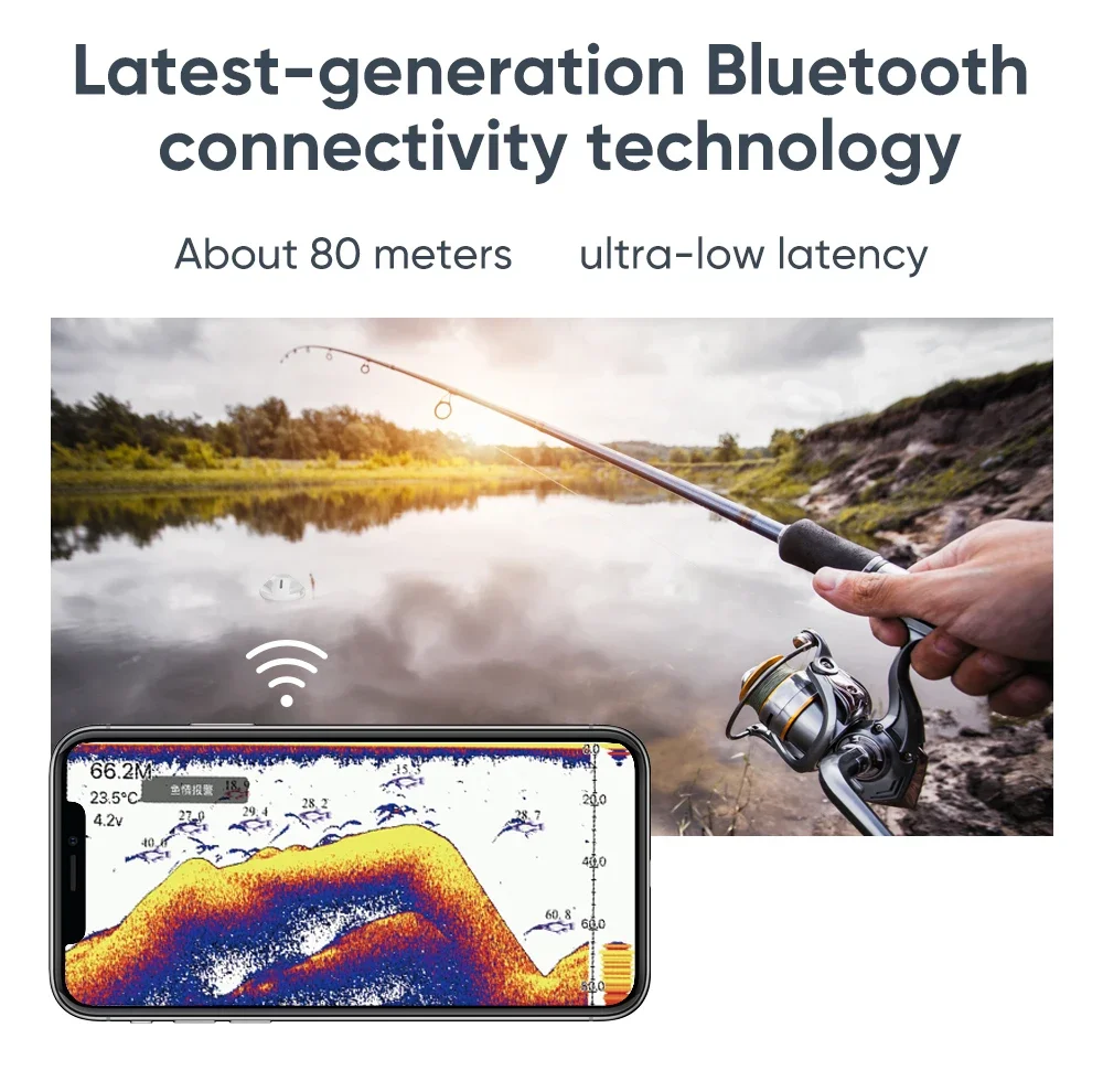 Neues Design Sonar Sensation APP-gesteuerte Sonar-Köderboot-Wassertemperaturanzeige – 20 ℃   bis 70er ℃   Arbeitstemperatur