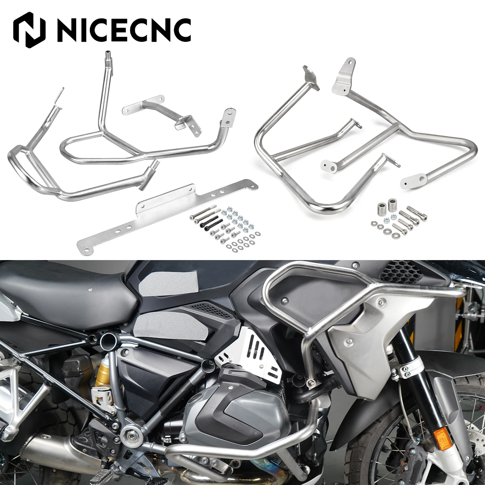 

For BMW R1250GS R1250 GS 2019 2020 2021 2022 2023 2024 Engine Guards Upper Lower Crash Bars Bumper Protector R 1250GS 2019-2024