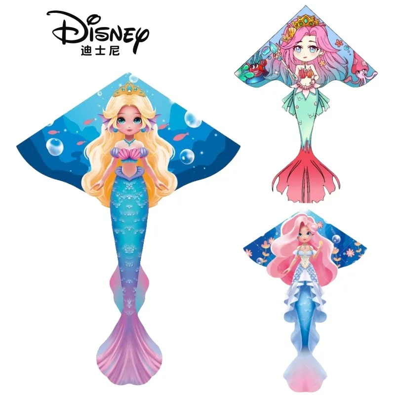 ディズニー マーメイドカイト 小さなチューブ 子供や初心者に最適 50メートルの長さのチューブロープで簡単に飛ばせます アニメの周囲