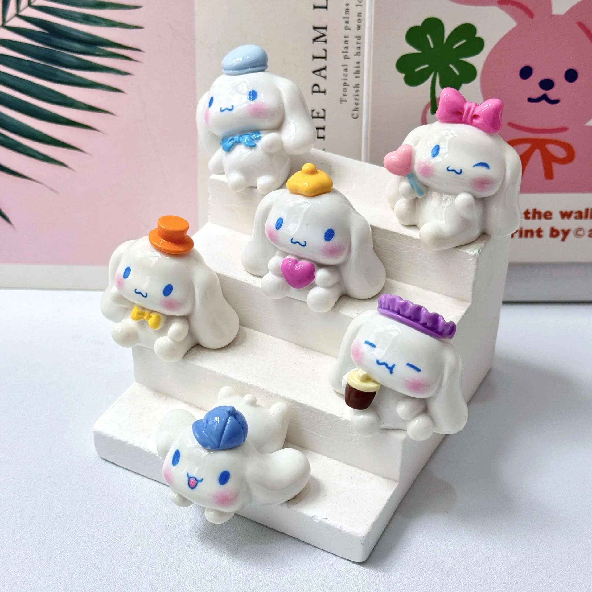 6PCS/ набор мультипликационных санрио большие ушные псы аксессуары резиновые аксессуары DIY MICRO LANDSCAPE DESKTOP ORNAMENTS ORNAMENTS игрушки детский день подарков