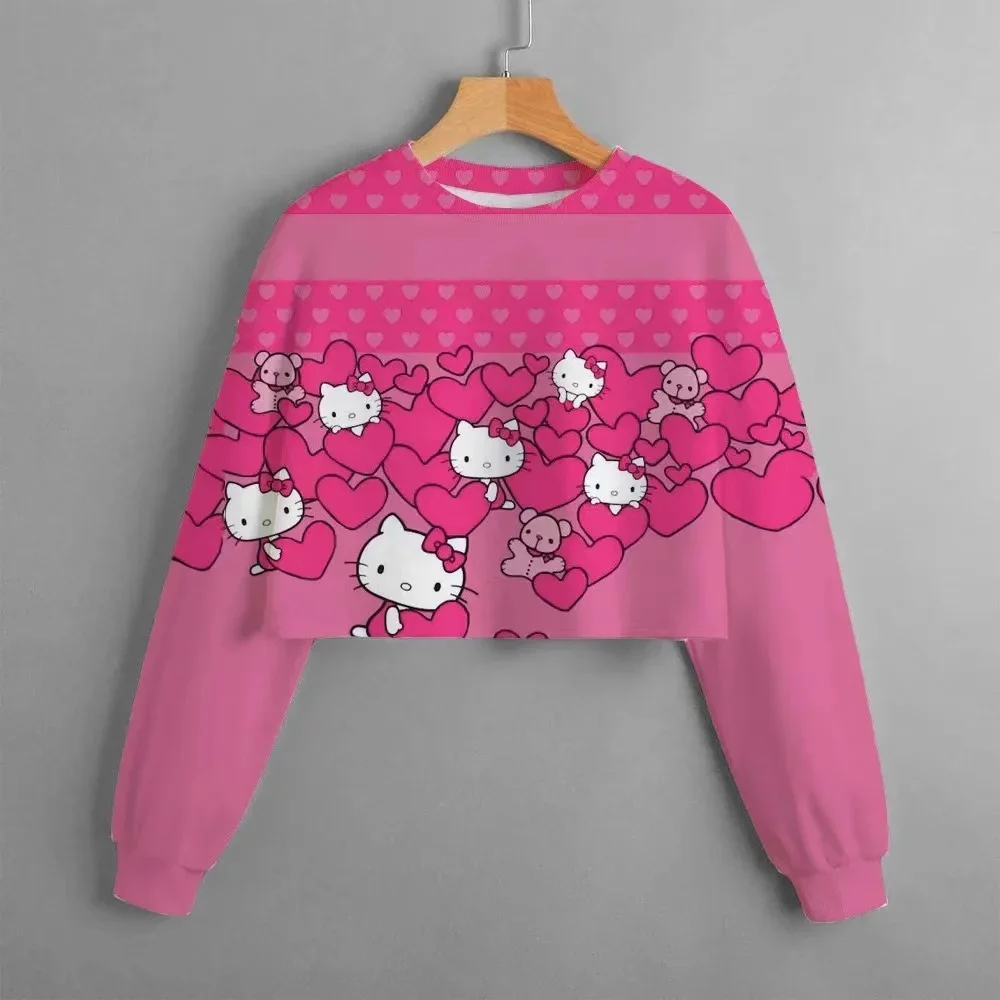 

Классическая модная забавная осенняя толстовка с капюшоном «Hello Kitty», детская толстовка с 3D принтом японского аниме, пуловер для девочек, милые топы, уличная одежда