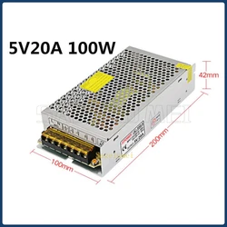 New Switching Power Supply Light Transformer AC110V 220V To DC 5V 20A 100W Power Supply Source Adapter for Led Strip Module CCTV
