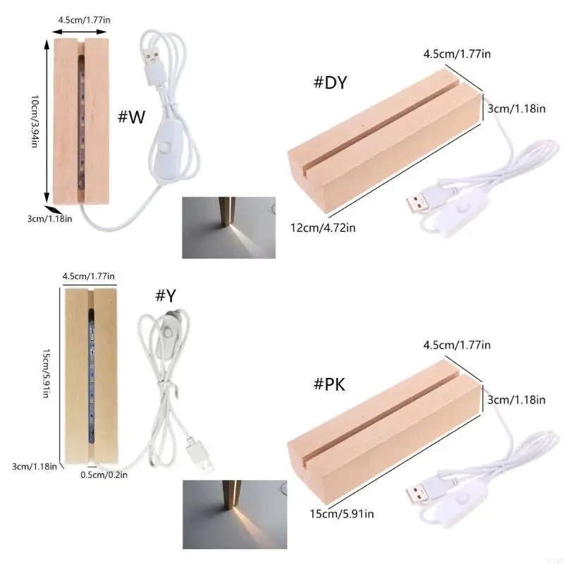 E15E Retângulo Display Pedestal Led Display Base Cristal Base iluminada