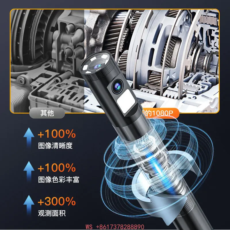 360 degree rotary bend industrial endoscope high definition camera car maintenance pipeline sewer  deposition detection