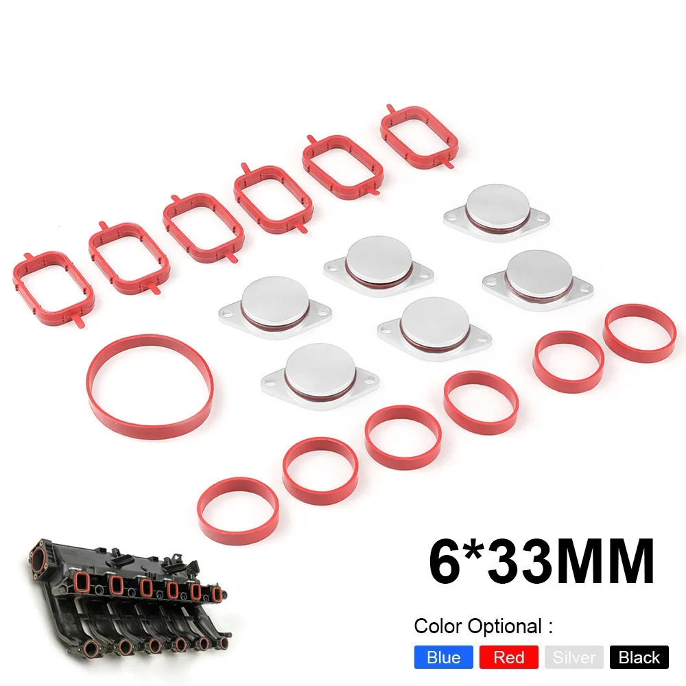 

6X32MM Bungs for BMW Diesel Swirl Blanks Flaps Repair Delete Kit with air Intake Manifold Gaskets M57 530D 330D 335D X5 X6 Part