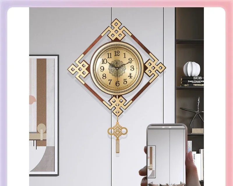 النحاس الجديد على مدار الساعة الصينية جدار غرفة المعيشة ضوء الفاخرة جو مطعم مدخل عقدة