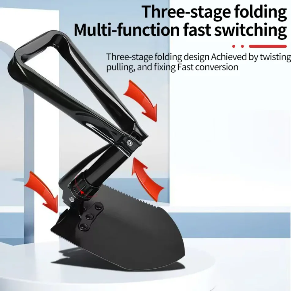 Foldable Engineer Shovel Multifunctional outdoor thickened camping shovel is easy to carry