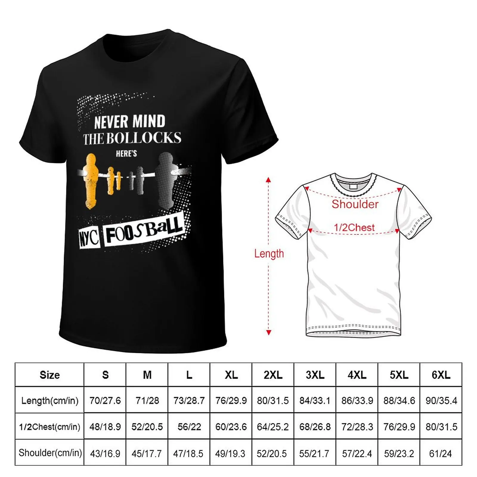 Never Mind the Bollocks, Here's NYC Foosball (Dark Items) T-Shirt Big and Tall Short Sleeve Tee