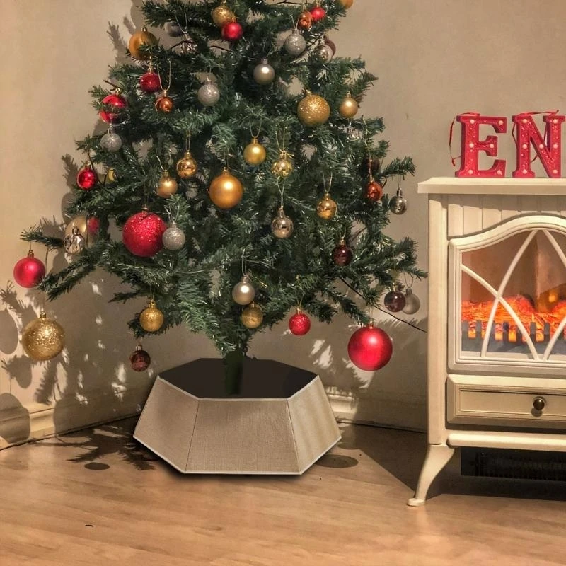 

Flax Tree Collar Hexagonal Christmas Tree Base Cover for Seasonal Decorations 37JD