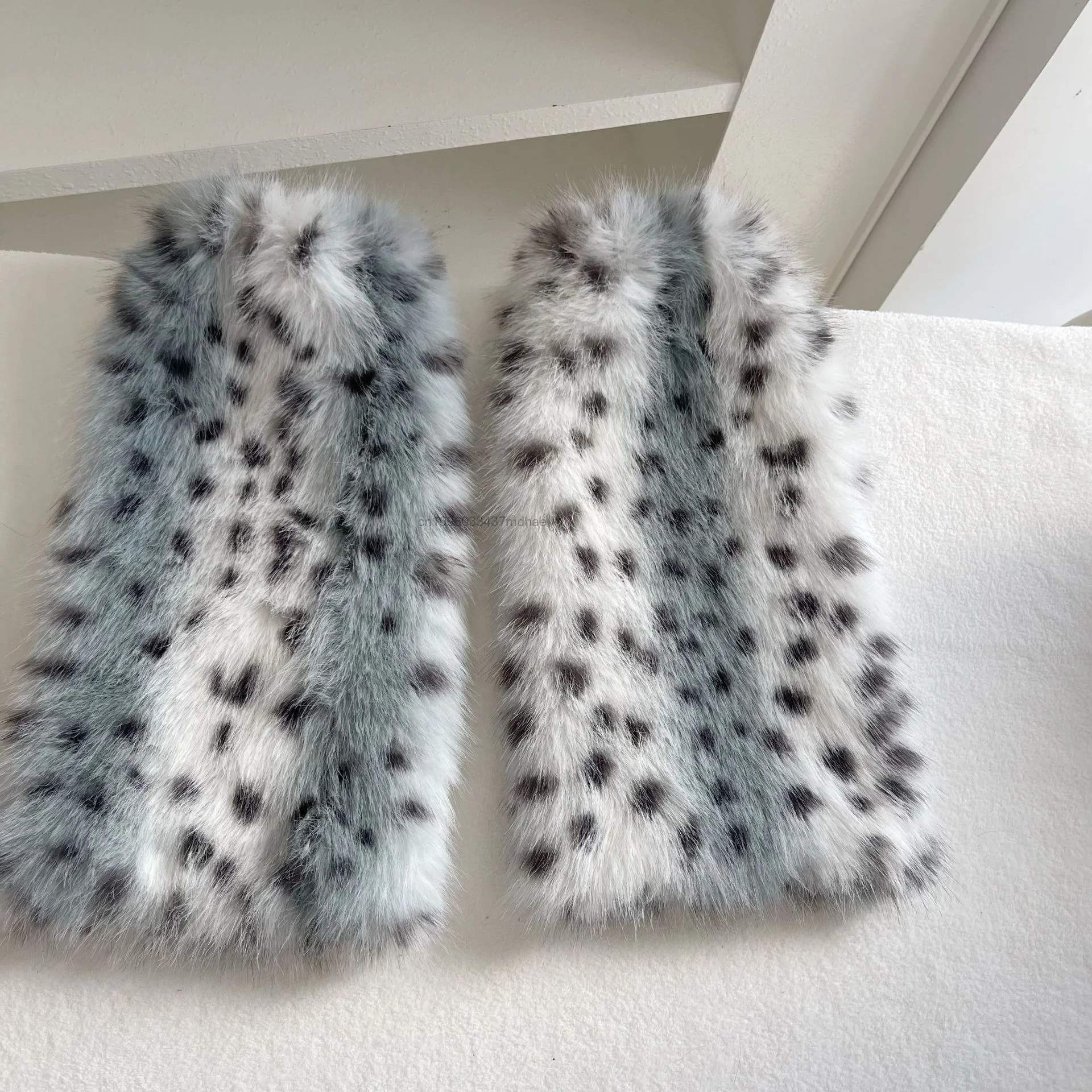 Women Faux Fur Leg Warmers Leopard Print Furry Boot Covers Goth Kawaii Long Plush Winter Warm JK Cosplay Leg Cuffs Accessories - view 2