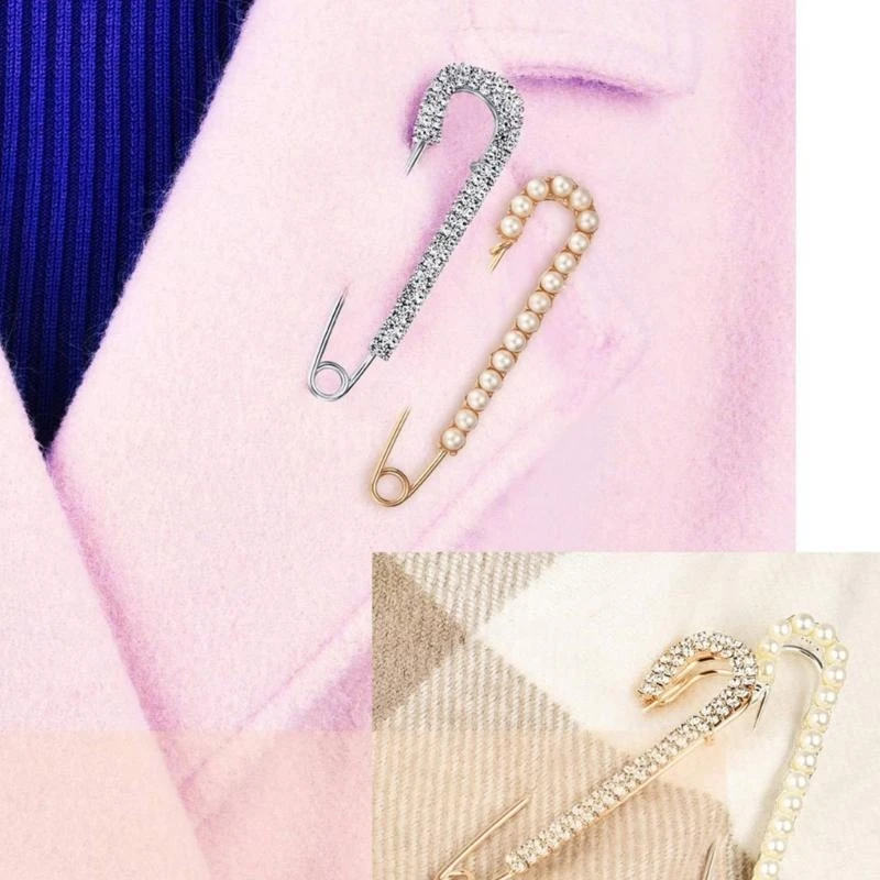 4 قطعة دبوس بروش مزخرف سبائك اللؤلؤ بروش كليب المرأة فساتين راقية كليب لسترة شال وقبعة الديكور