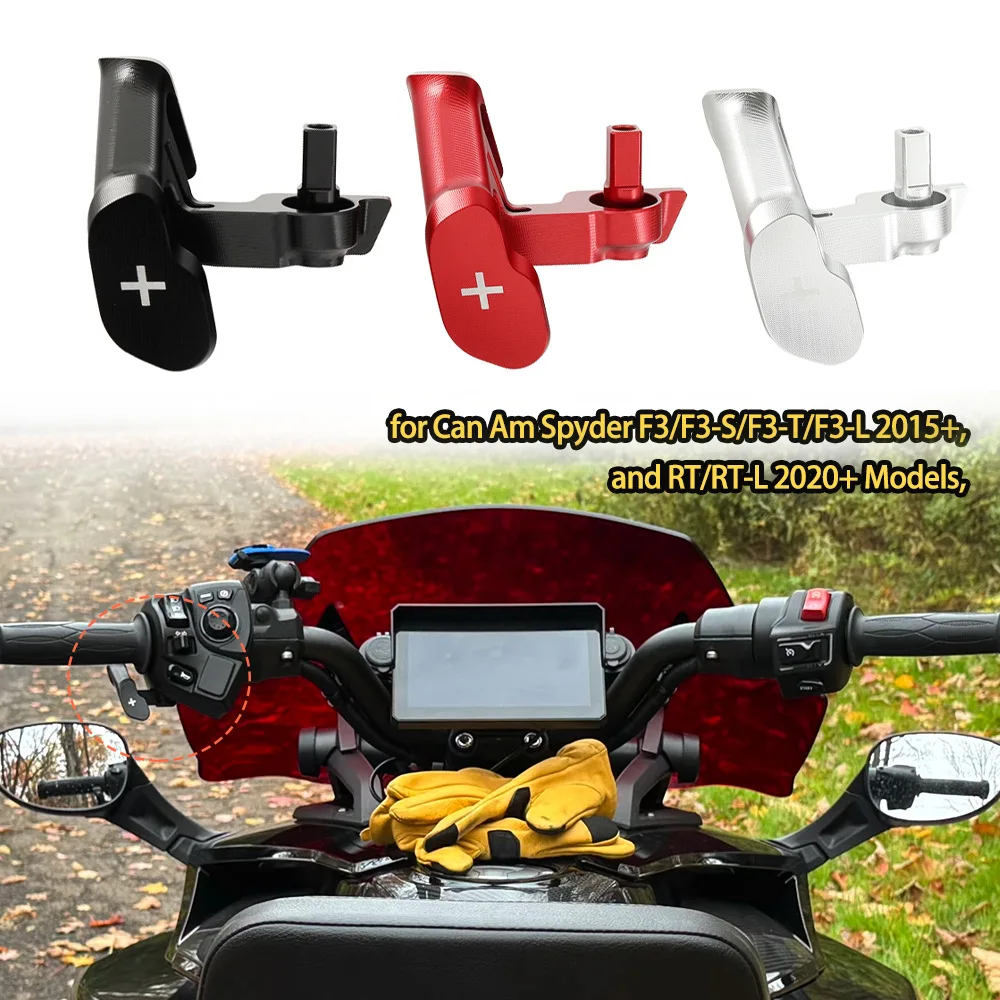 Red Motorcycle Shifter Control Thumb Throttle Lever for Can Am Spyder F3 RT Canyon XT Redrock 2025 Model Thumb-Tap