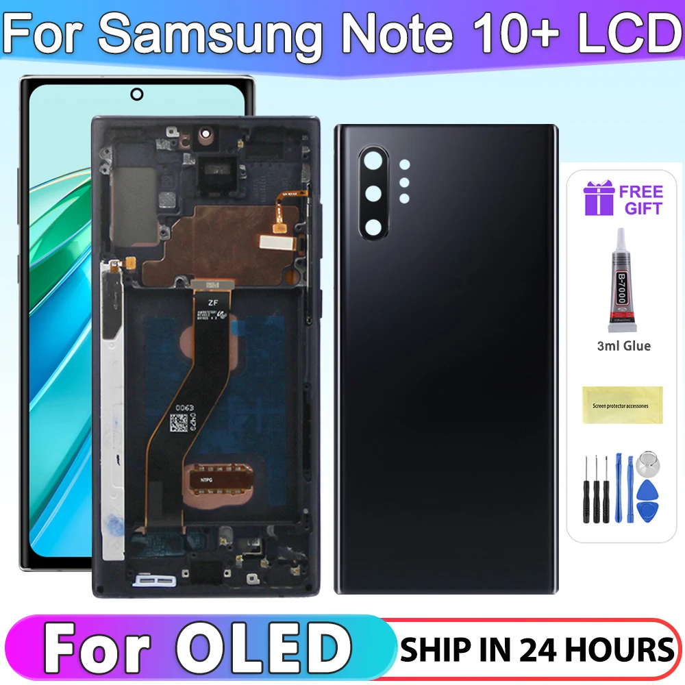 

OLED LCD With Frame for Samsung Galaxy Note10+ N975F N976F Lcd Display Digital Touch Screen Replacement for Note 10 Plus 5G