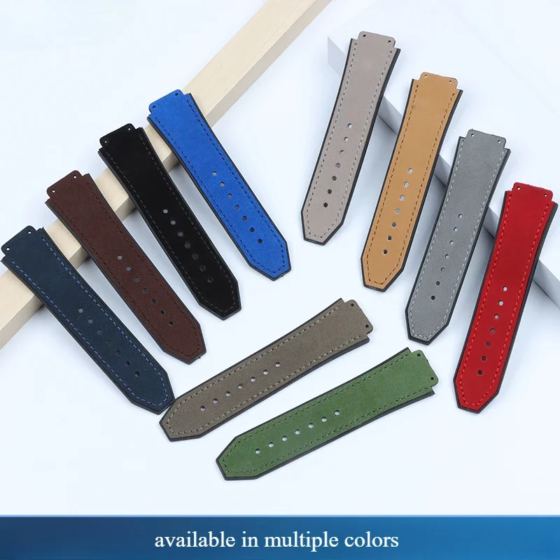 متعدد الألوان الخيزران الملمس جلد البقر الساعات ل Hublot Yubo الكلاسيكية الانصهار سلسلة الانفجار الكبير معصمه مقاوم للماء 19x26mm