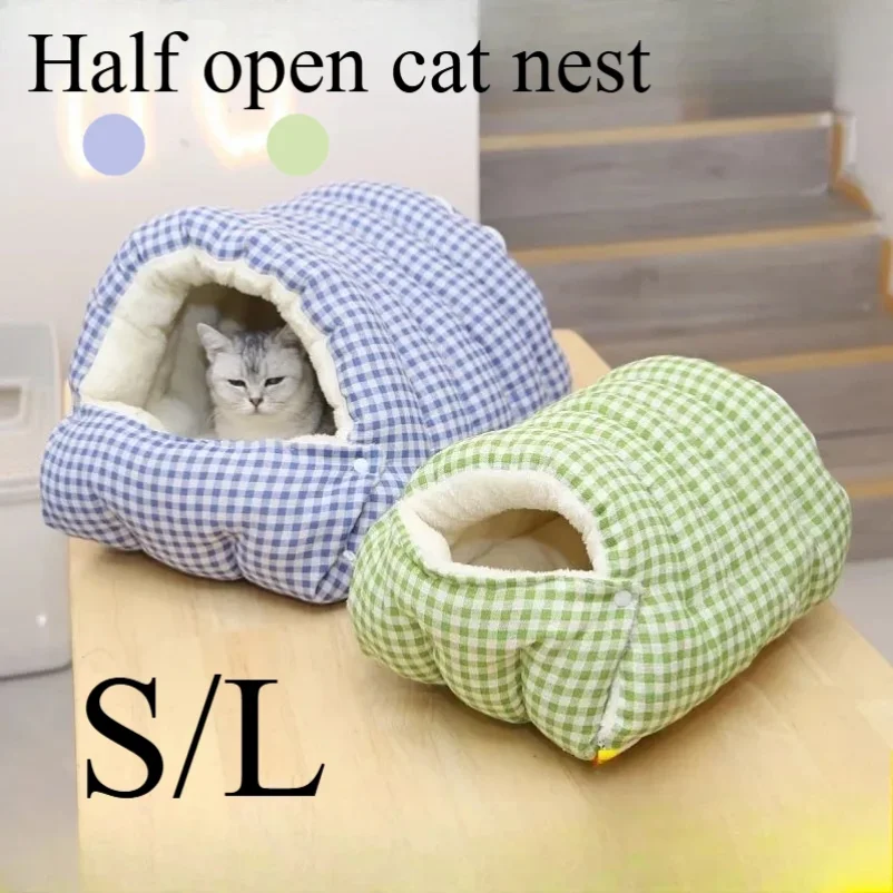 

Foldable Winter Pet Sleep Bed/Bag for Cats Dogs, Thickened Semi-Enclosed Design, Soft Indoor, Christmas/Warm in autumn /winter