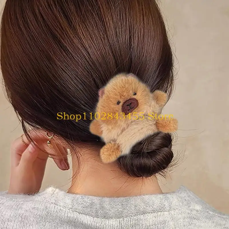 

49MC мультяшная капибара, пушистые резинки для волос, вечерние головные уборы, забавная резинка для волос для музыкальных для