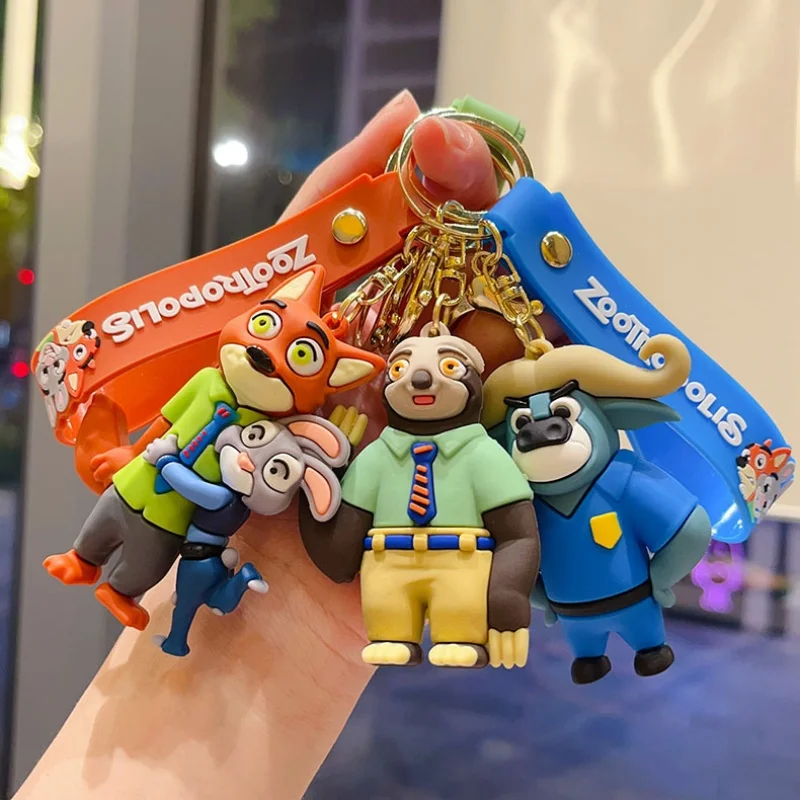 Gantungan Kunci Bahan PVC Zootopia Judy, Gantungan Tas Boneka Kartun, Dekorasi Gantungan Kunci Mobil
