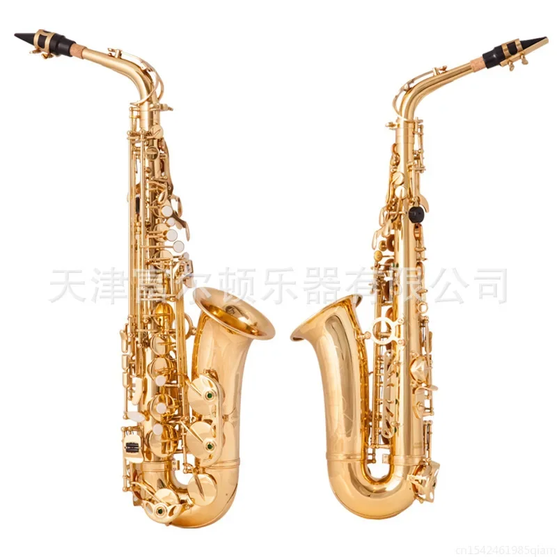 Eb Alto New Saxophone High Quality Brass Gold Lacquer E Flat Alto Sax Woodwind Instrument With Carrying Case and Accessories