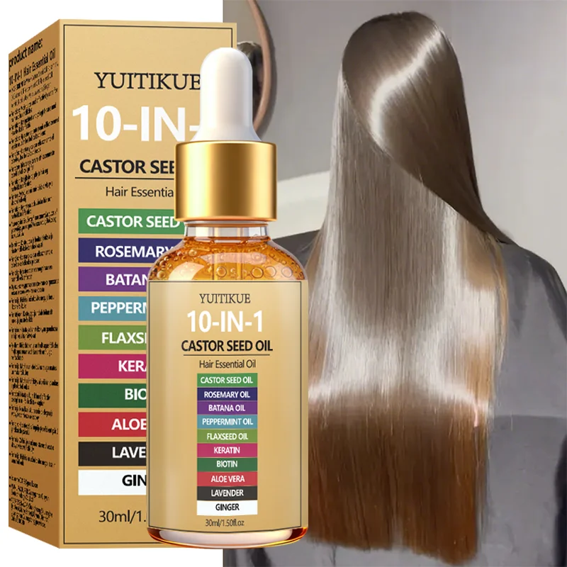 YUITIKUE 10-in-1 Rizinusöl für die Haarpflege |   Rosmarin, Batana, Biotin & Keratin, Pflegende Pflege 30ml