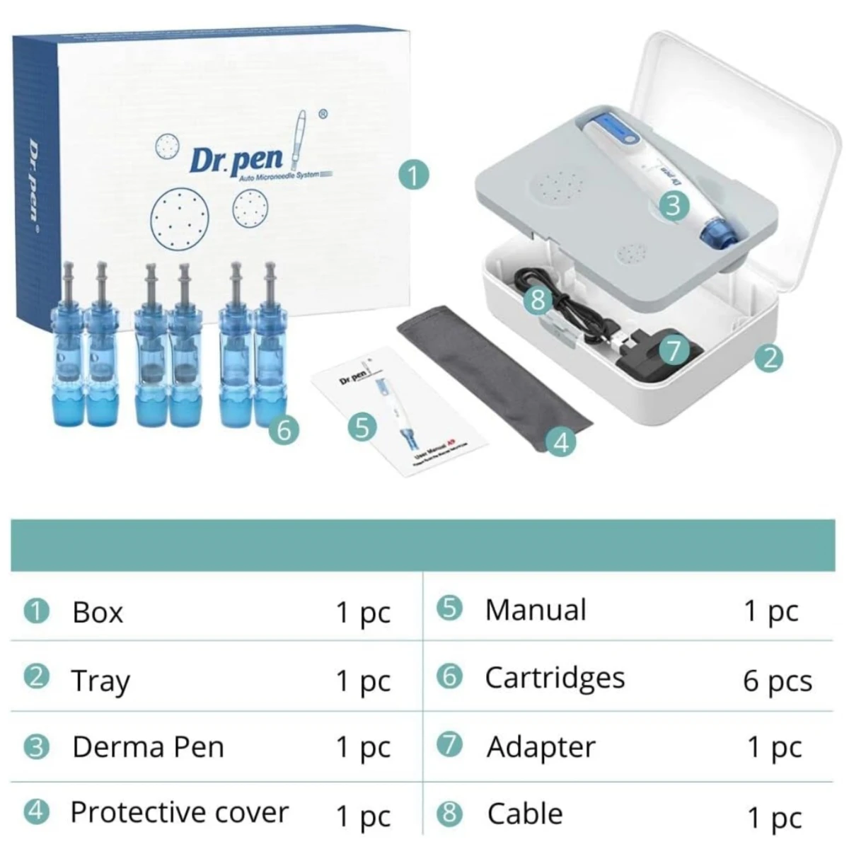 Drpen Ultima A9 Wireless Dermapen System Electric Microneedling Pen Facial Micro Needle Skin Care Therapy Tool with 12 Cartridge