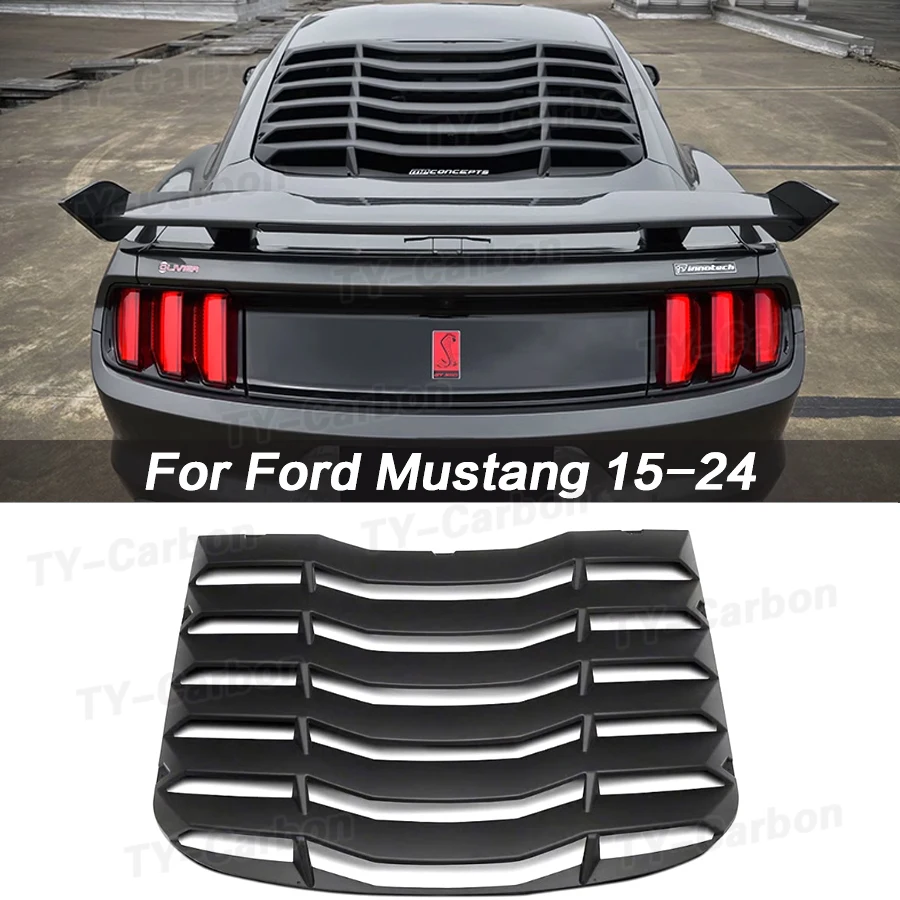 Persiana decorativa ABS negra para ventana trasera, compatible con Ford Mustang 2015-2023, difusor de salida de aire, cubiertas de parrilla, kit de carrocería de marco