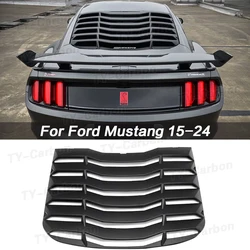 ABS Black Rear Window Decorative louver Fit for Ford Mustang 2015-2023 Air outlet diffuser shutter Grill Covers Frame Bodykit