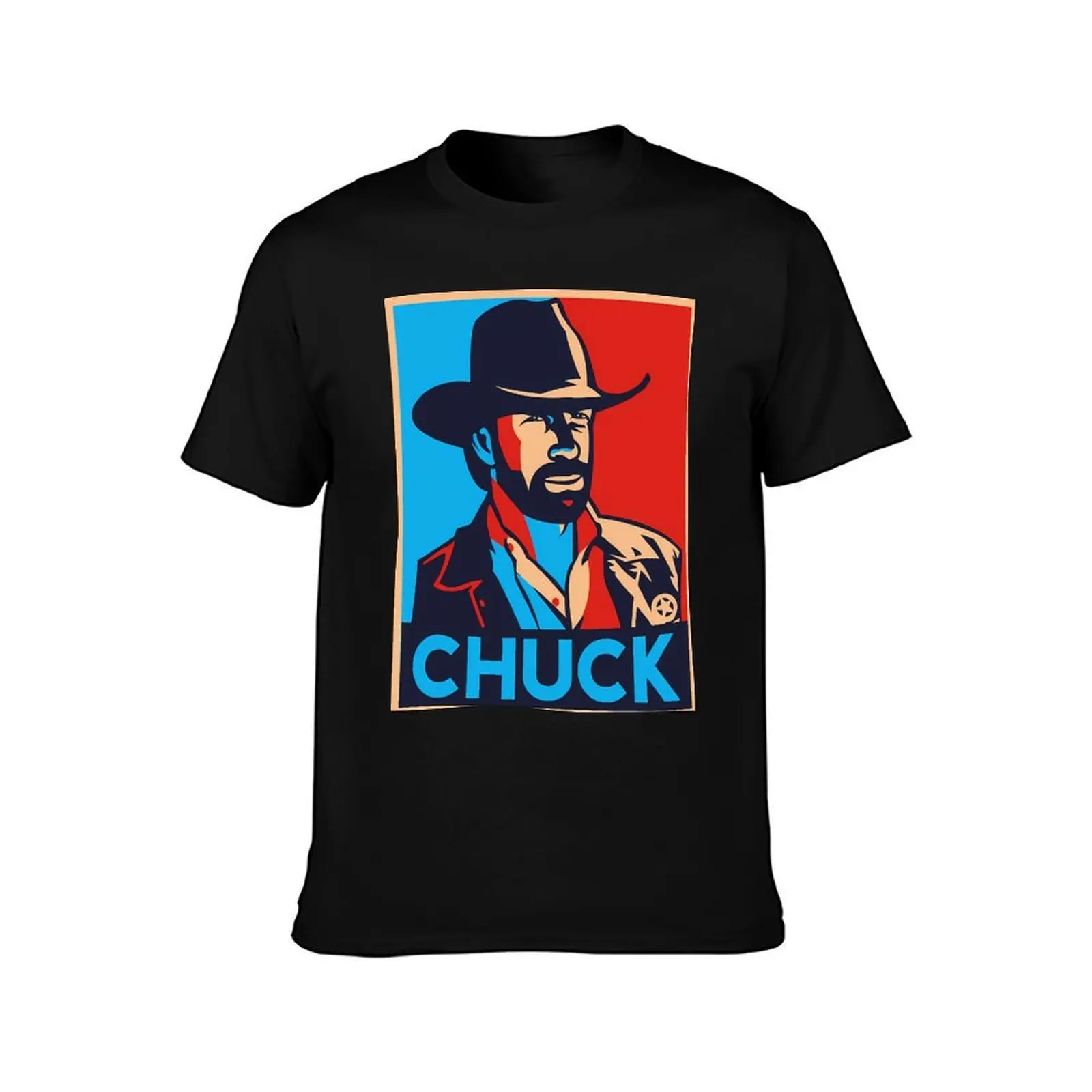 Chuck T-Shirt, Summer Casual Cotton Tee, Oversized Streetwear Tops, Vintage Graphic Print, Loose Fit Short Sleeve, 100% Cotton